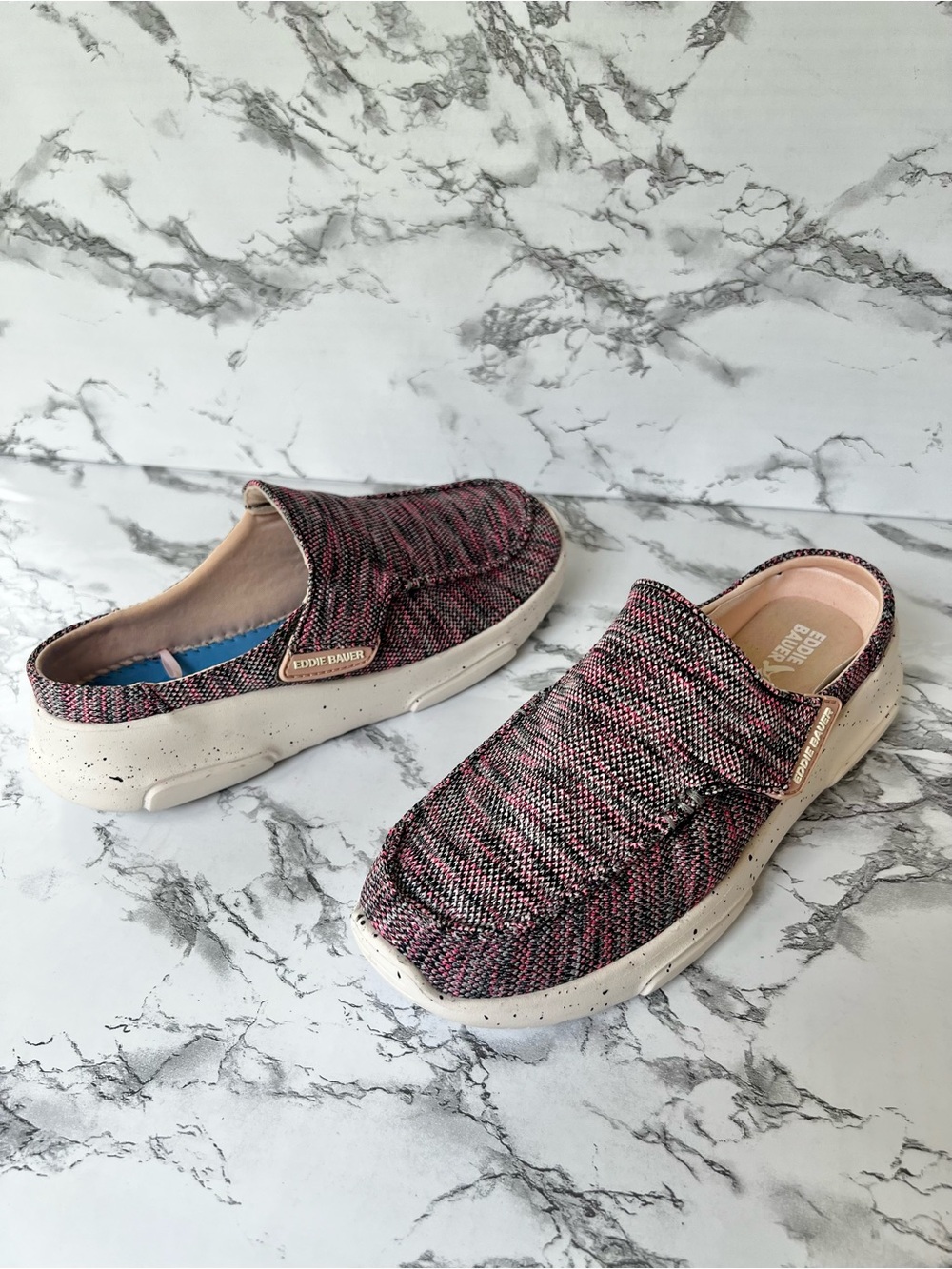 Eddie Bauer Soma Knit Pink Grey Slide Sneakers 8 Casual 8